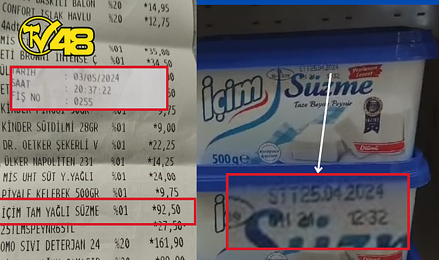 MİLAS'TA ZİNCİR MARKETTE TARİHİ GEÇMİŞ PEYNİRLER SATILIYOR!