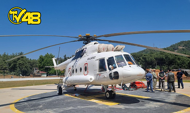 MUĞLA'DA İLK YANGIN HELİKOPTERİ GÖREVE BAŞLADI