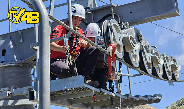 MUĞLA İL JANDARMA KOMUTANLIĞI'NDAN TELEFERİKTE KURTARMA TATBİKATI