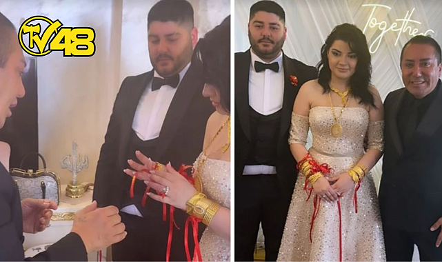 OĞLUNU NİŞANLANDIRAN MURAT ÖVÜÇ, GELİNİNE 2 KİLO ALTIN TAKTI