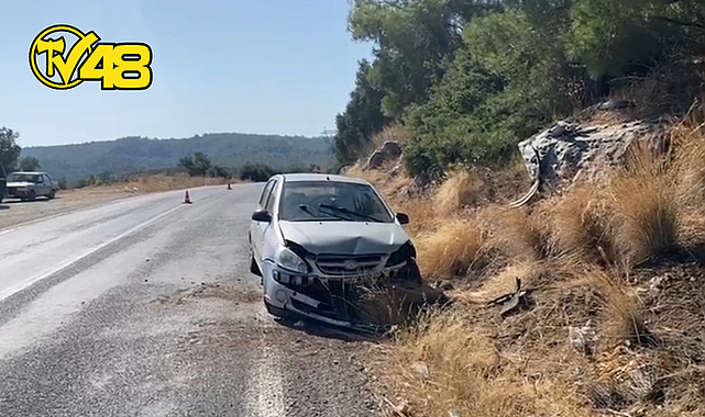 VİRAJA SERT GİRDİ, KAYAYA ÇARPTI…