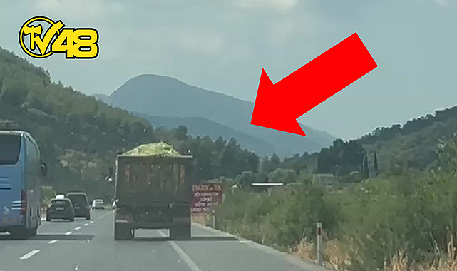 MİLAS-SELİMİYE KARAYOLU'NDA TEHLİKE YARATAN KAMYON BİR BAŞKA SÜRÜCÜ TARAFINDAN ANBEAN KAYDEDİLDİ
