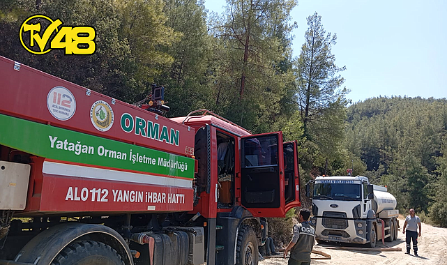 YATAĞAN YAVA MAHALLESİNDE BAŞLAYAN ORMAN YANGINI KISMEN KONTROL ALTINDA, SOĞUTMA ÇALIŞMALARI SÜRÜYOR