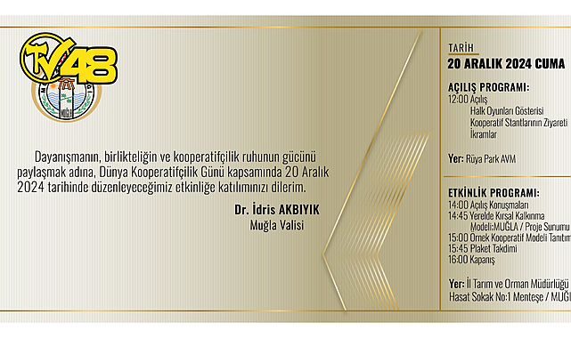 “DÜNYA KOOPERATİFÇİLİK GÜNÜ ETKİNLİĞİ” 20 ARALIK’TA