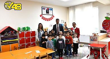 MİLAS İLÇE MİLLİ EĞİTİM MÜDÜRÜ İSA BAL, ARA TATİL DÖNÜŞÜNDE GÜMÜŞLÜK ANAOKULU’NU ZİYARET ETTİ