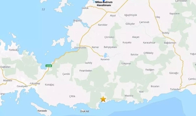BODRUM'DA 4.1 BÜYÜKLÜĞÜNDE DEPREM