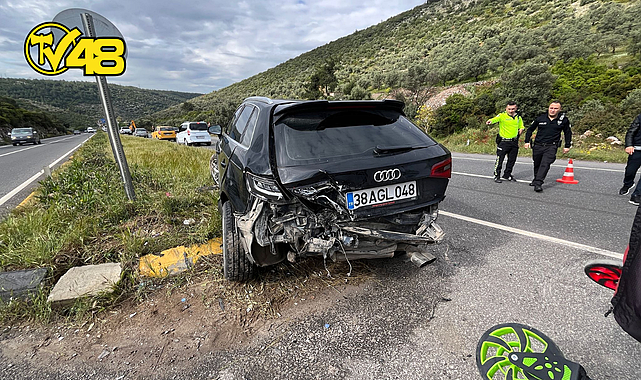 TÜVTÜRK KAVŞAĞI'NI GEÇİNCE KAZA: 2 YARALI, ARAÇLARDA MADDİ HASAR