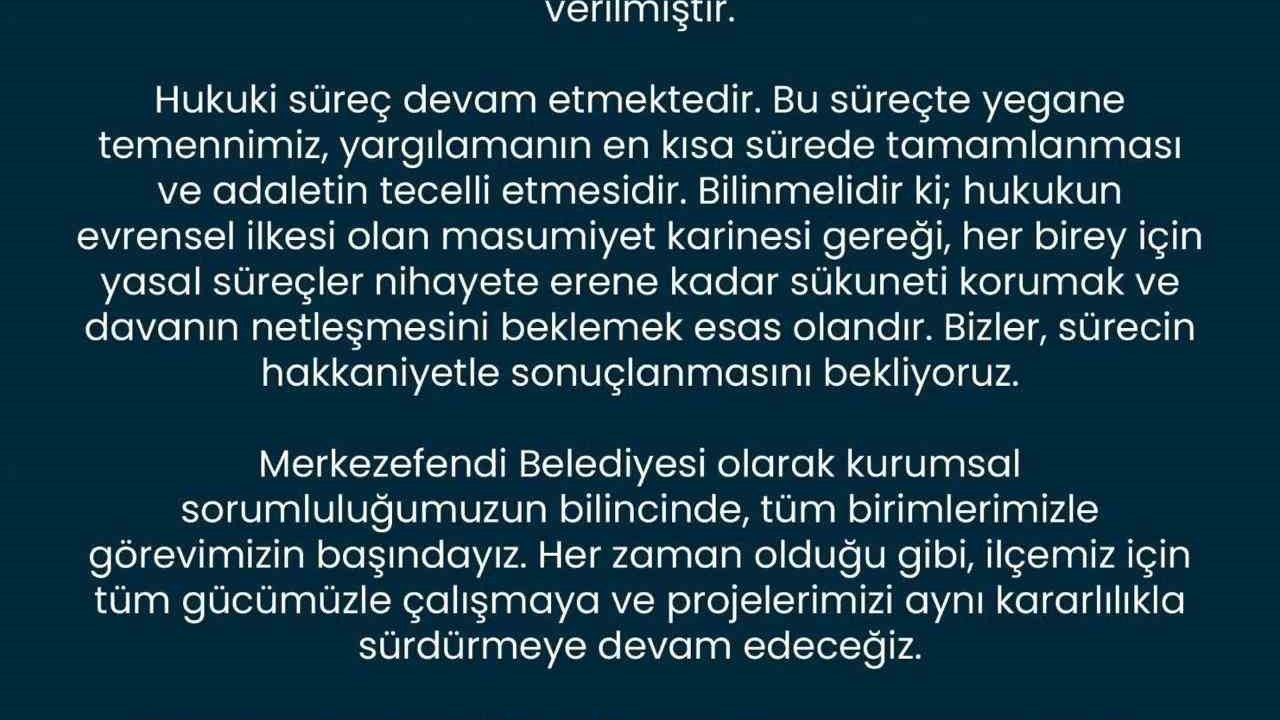 Başkan Doğan; "Sürecin hakkaniyetle sonuçlanmasını bekliyoruz"
