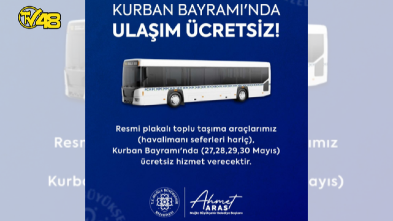 Kurban Bayramı’nda Muğla’da Toplu Ulaşım Ücretsiz
