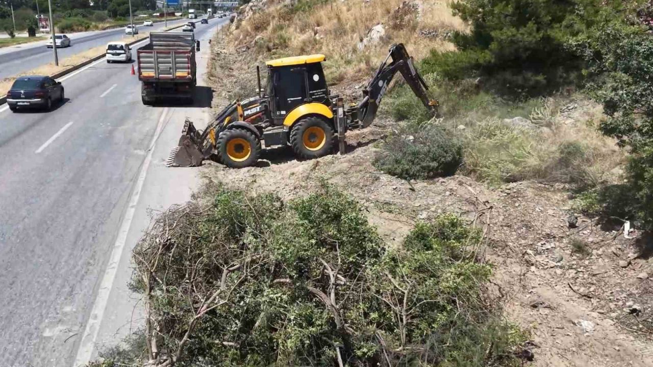 Aydın Orman İşletme’den yangınlara karşı yol kenarı temizliği