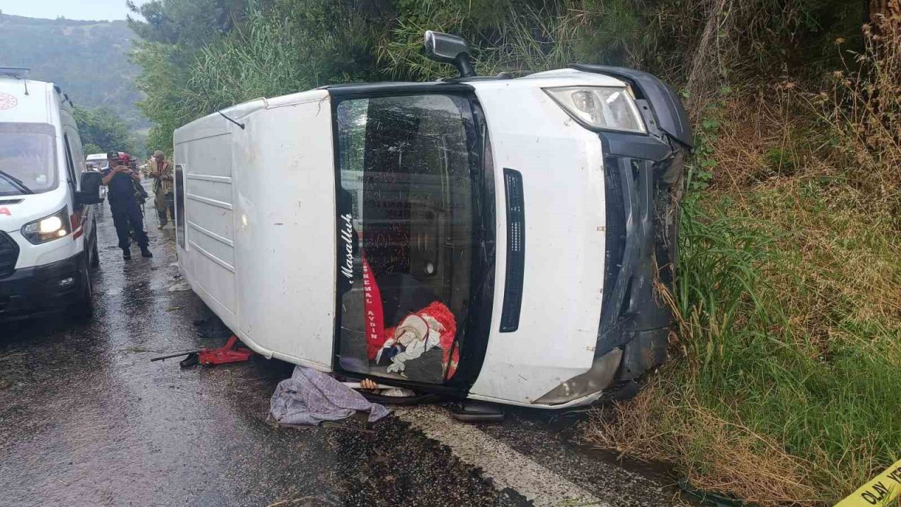 İzmir’de işçi servisi devrildi: 1 ölü, 2’si ağır 10 yaralı