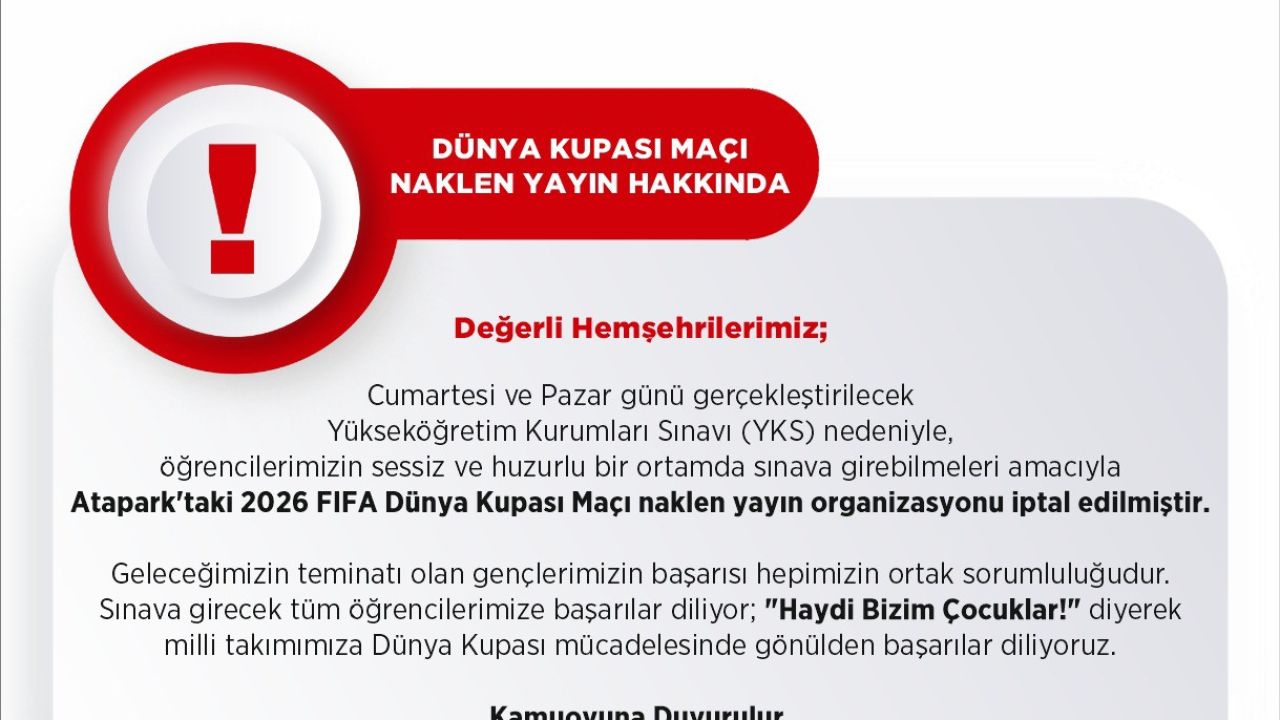 Uşak’ta YKS nedeniyle maç yayını organizasyonunu iptal edildi