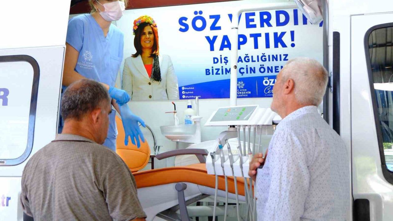 Aydın Büyükşehir Belediyesi Mobil Ağız ve Diş Sağlığı Klinikleri’ne vatandaşlardan yoğun ilgi