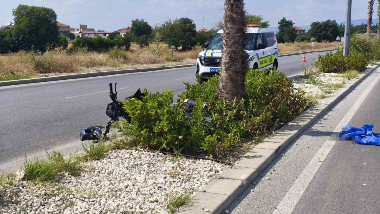 Denizli’de ağaca çarpan motosikletin sürücüsü ağır yaralandı