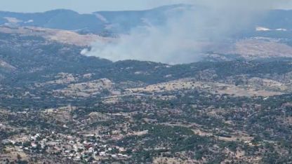 Kavaklıdere’deki yangın drone ile görüntülendi