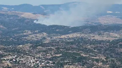 Kavaklıdere’deki yangın drone ile görüntülendi