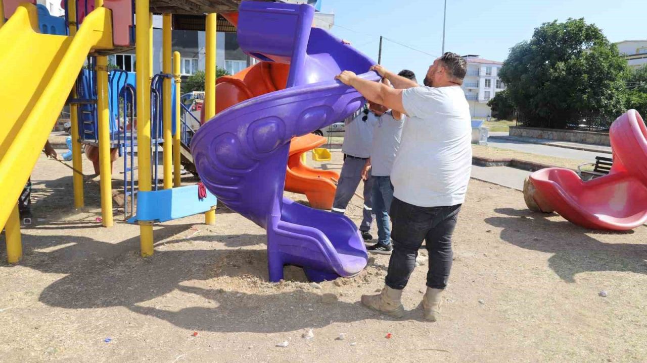 Nazilli’de oyun parkları bakıma alındı