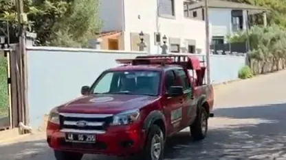 Orman ekiplerinden megafonlu yangın uyarısı